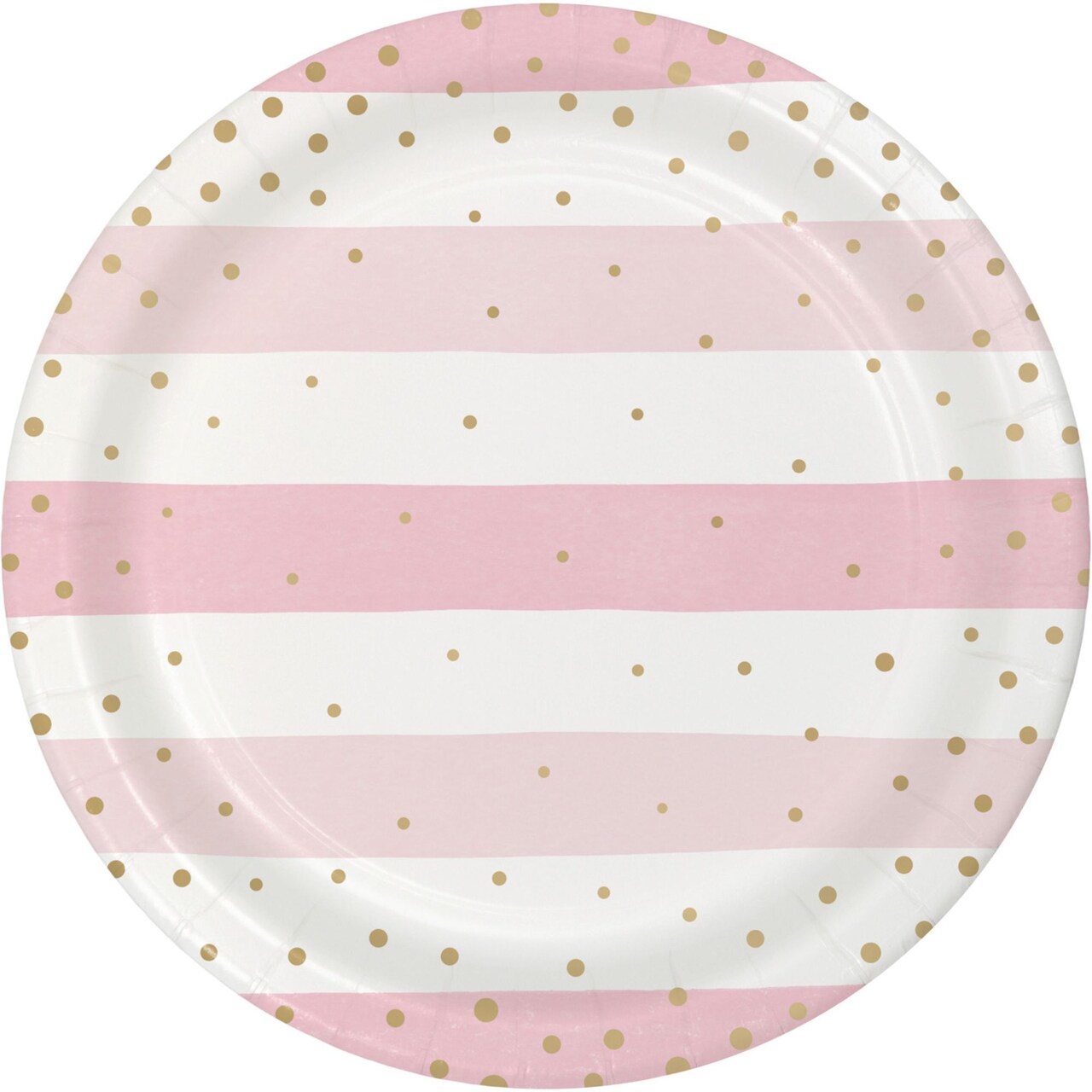Pink and white striped paper plates deals